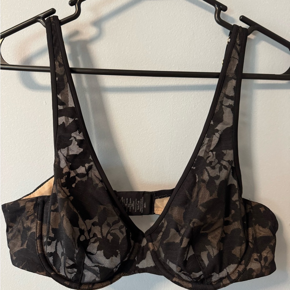ThirdLove Black and Tan Patterned Bra